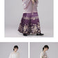 [Mountain Mist Lily] Imitation Makeup Flower Horse Dress Crew Neck Ming Hanfu Suit Women