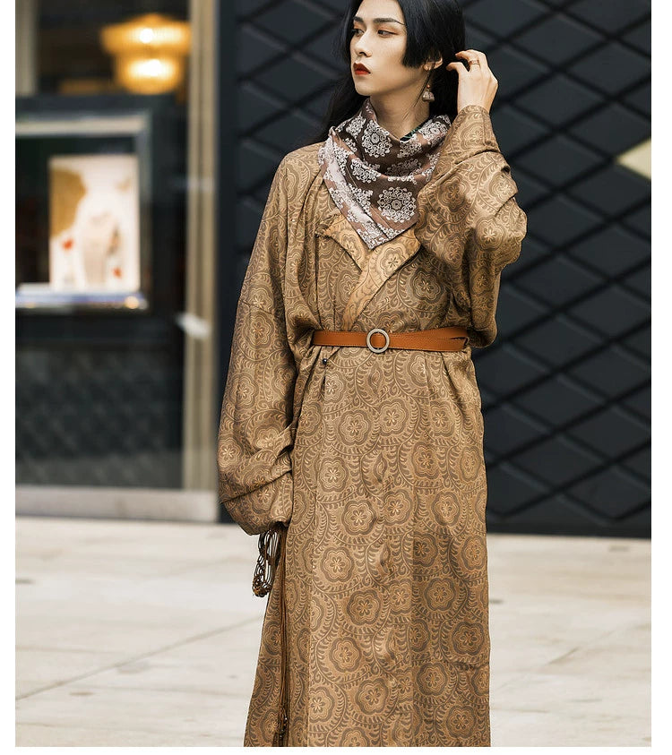 Experience the timeless elegance of the Tang Dynasty with our Stand Collar Robe Hanfu. Perfect for spring and summer, this exquisite ensemble blends traditional charm with modern comfort, featuring a stand collar design and half-armed silhouette suitable for both men and women. Crafted with meticulous attention to detail, our Hanfu pays homage to the rich history and cultural heritage of ancient China. Elevate your style and embrace the allure of Tang Dynasty fashion with our authentic Hanfu collection.