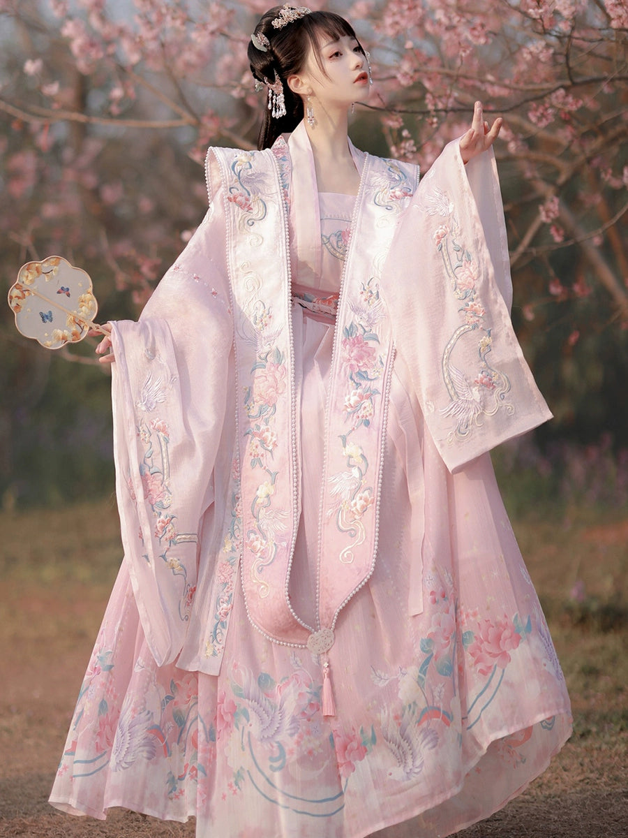 Song Dynasty Han pink Clothing Fairy Elegant Chinese Style Xiachu Ancient Clothing Spring and Autumn