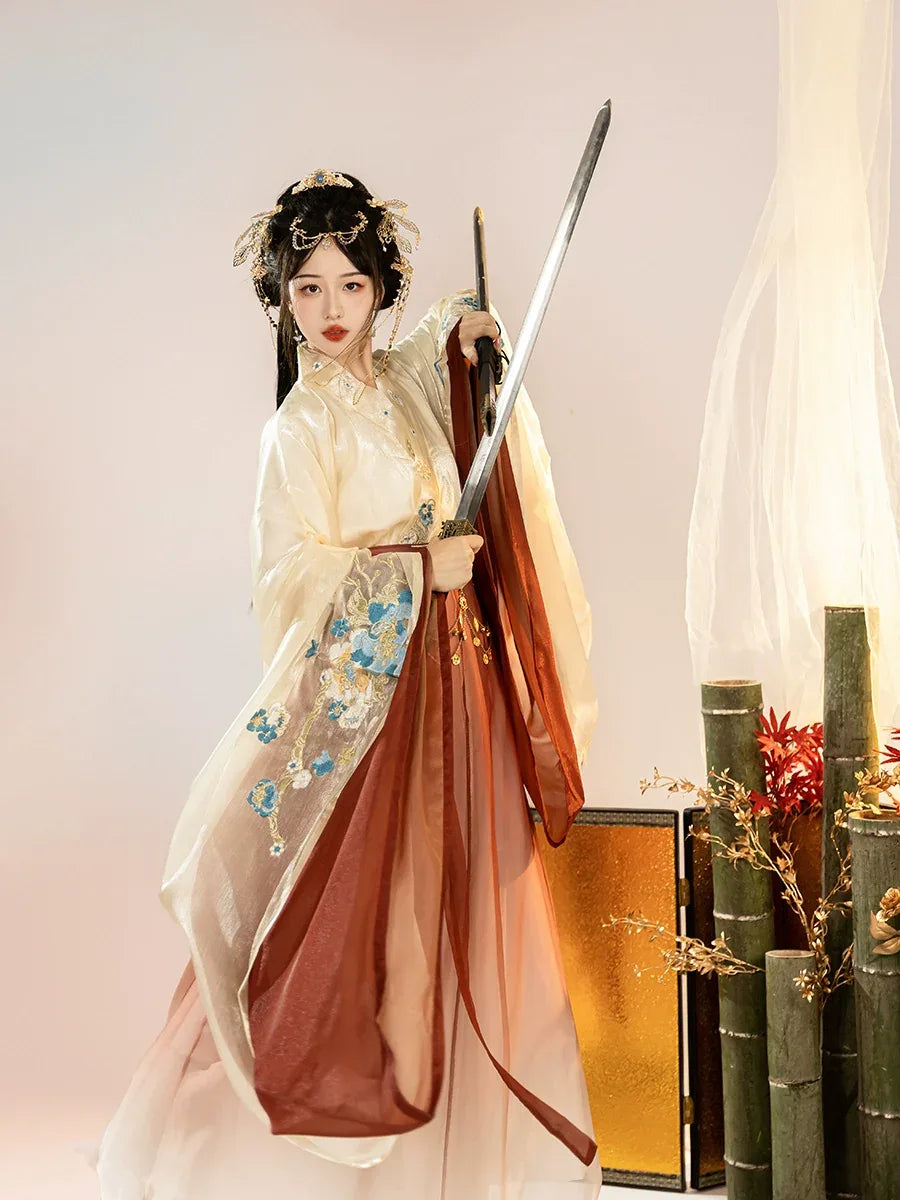 princess jin dress Women Chinese Fairy Hanfu Tang Han Princess Dresses women's full waist-length skirt fairy Wei Jin