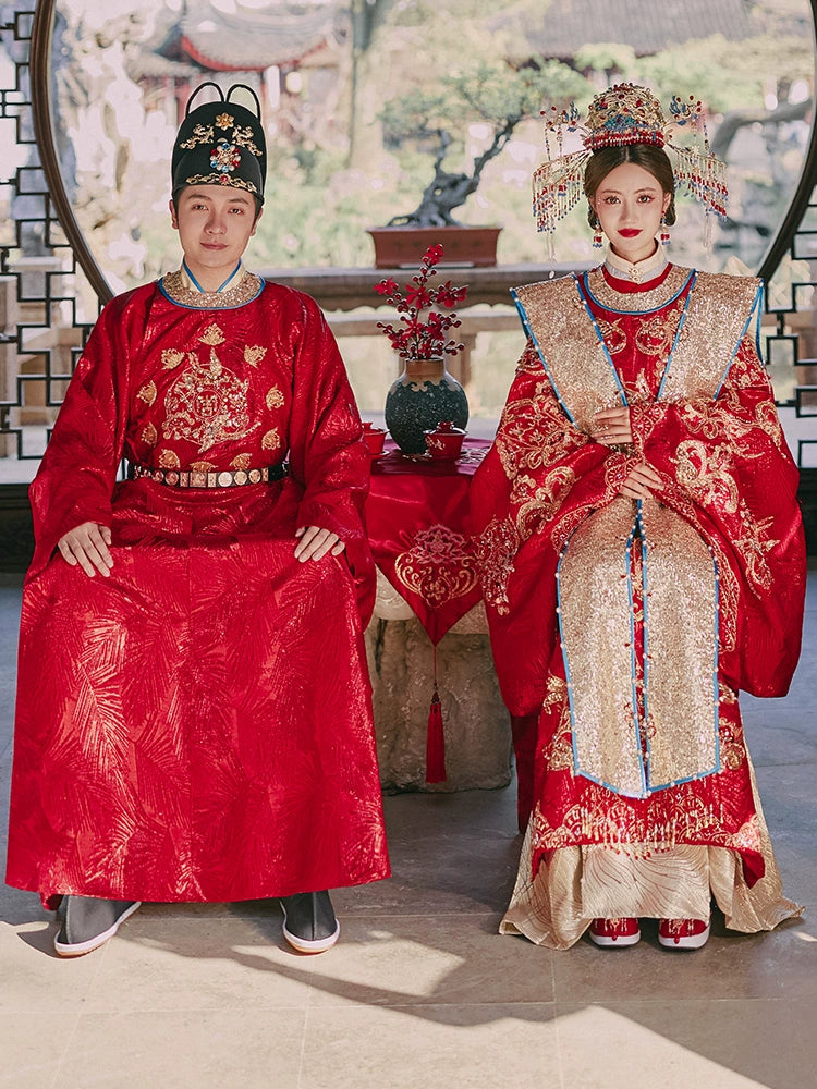 Ming-made Han-style wedding clothes, men's and women's couples' suits