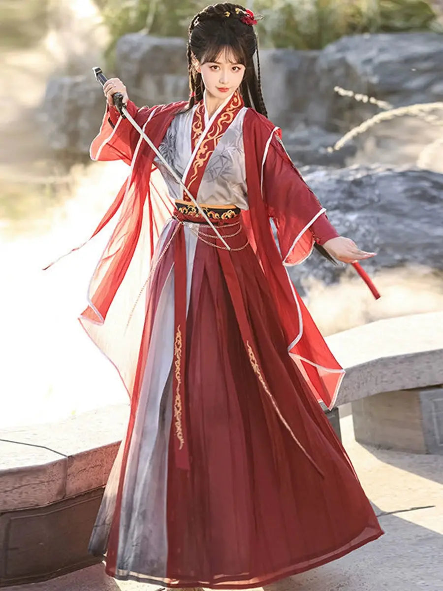 Song Dynasty Hanfu [Qianmo] Martial arts style cool Sa Han element elegant waist skirt