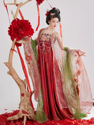 Discover red traditional hanfu for women with elegant hanfu sleeves, intricate hanfu patterns, and layered designs. Perfect as a princess hanfu dress, fairy hanfu dress, or sexy hanfu, it’s ideal for hanfu cosplay, hanfu dance style, or casual wear. Shop plus size hanfu, hanfu skirts, and more at our trusted hanfu shop, featuring hanfu for sale from top chinese clothing brands and the best Chinese designer clothing websites.