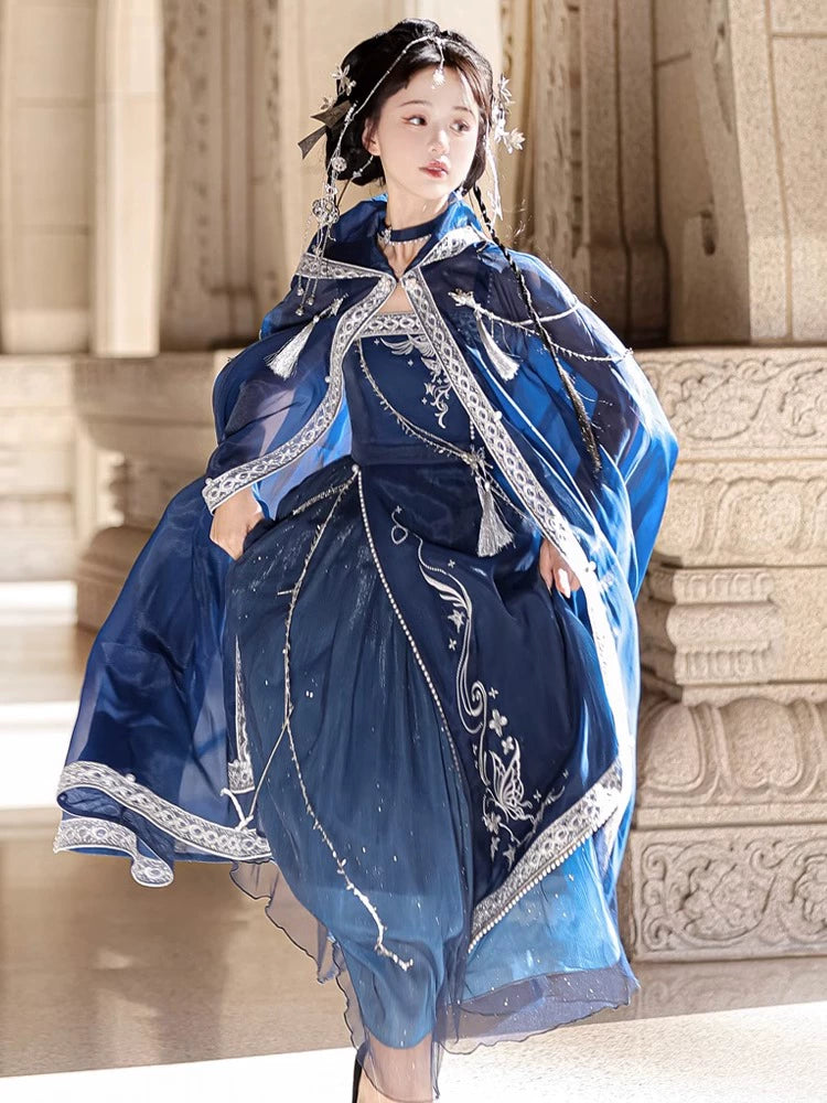 Discover a blue modern hanfu with elegant hanfu sleeves, a stylish hanfu jacket, and timeless charm. Perfect for princess hanfu dress, fairy hanfu dress, or casual hanfu, it suits every hanfu woman. Pair with a hanfu shirt or wear it as a modern hanfu dress. Inspired by Ming Dynasty hanfu, it’s ideal for hanfu cosplay or as a cozy winter hanfu. Visit our hanfu shop for the best modernised hanfu and authentic blue hanfu.