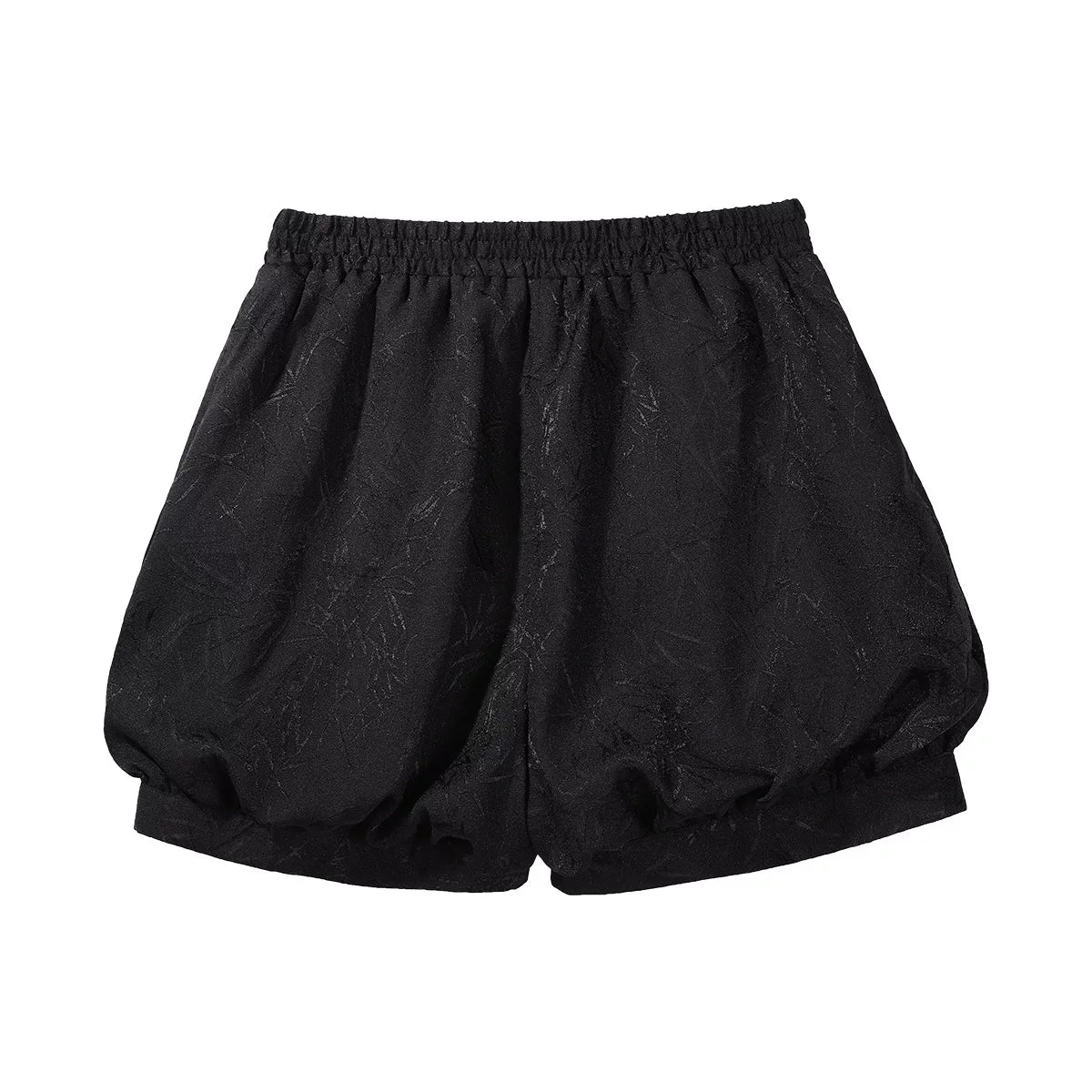 Black bloomer shorts displayed separately
