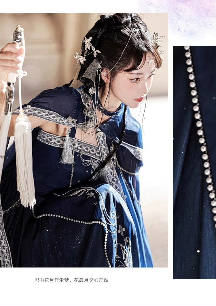 Discover a blue modern hanfu with elegant hanfu sleeves, a stylish hanfu jacket, and timeless charm. Perfect for princess hanfu dress, fairy hanfu dress, or casual hanfu, it suits every hanfu woman. Pair with a hanfu shirt or wear it as a modern hanfu dress. Inspired by Ming Dynasty hanfu, it’s ideal for hanfu cosplay or as a cozy winter hanfu. Visit our hanfu shop for the best modernised hanfu and authentic blue hanfu.