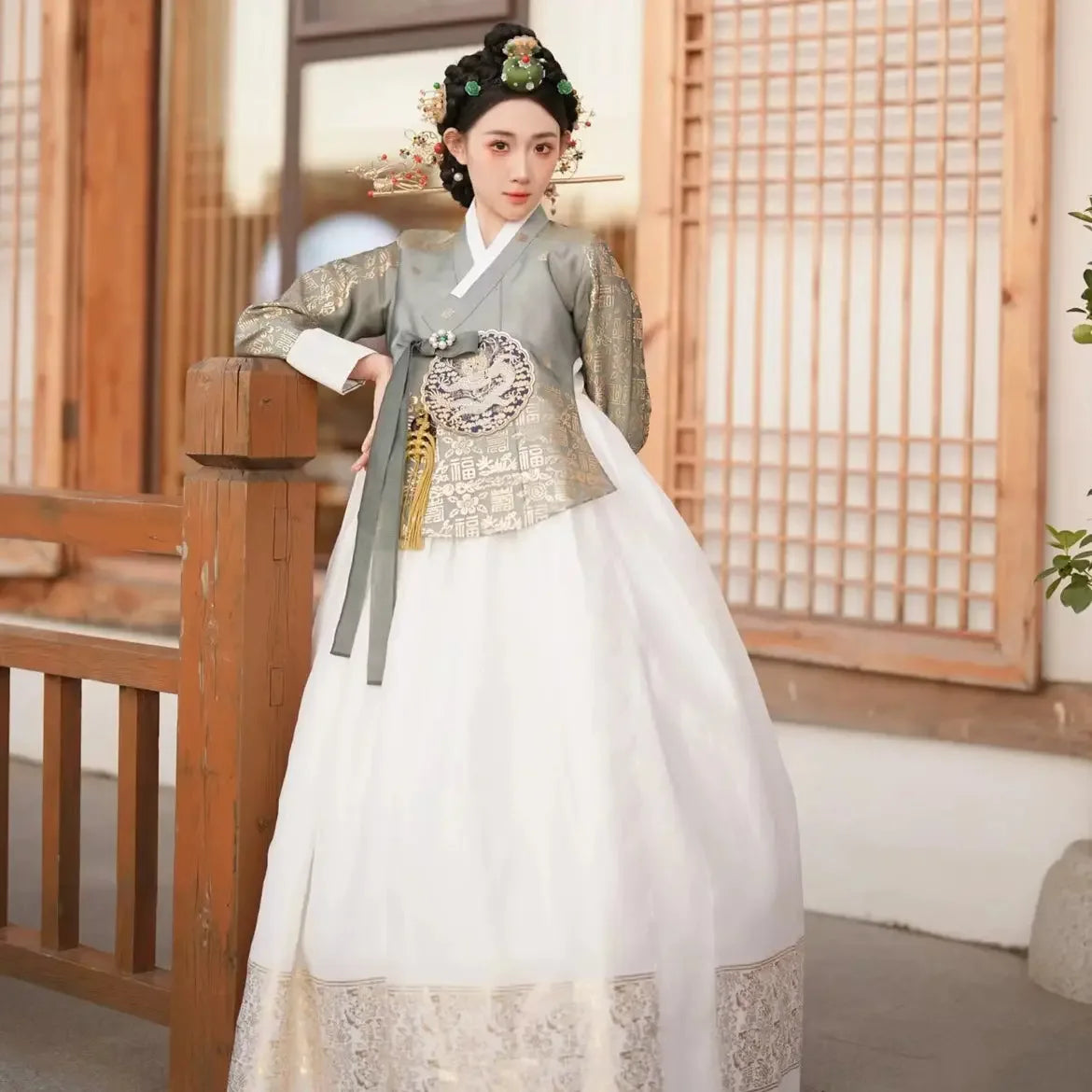 korean princess dress up 2PCS Womens Hanbok Folk Traditional Costume Korean Princess Dress Vintage