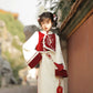 autumn and winter lolita spring dawn Chinese style short vest new year red robe long sleeve op cheongsam dress