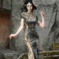 Spring Dragon Festival, Chinese national style disc buckle slim fish tail long slit cheongsam dress