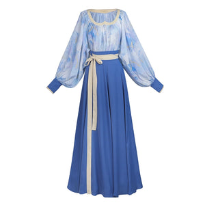 This blue modern hanfu features elegant hanfu sleeves, a stylish hanfu jacket, and timeless charm. Perfect for a princess hanfu dress, fairy hanfu dress, or casual hanfu, it suits every hanfu woman. Layer with a hanfu shirt or wear as a modern hanfu dress, inspired by Ming Dynasty hanfu. Ideal for hanfu cosplay or as a cozy winter hanfu, it’s available at our trusted hanfu shop. Wondering where to buy hanfu? Start here for authentic styles.