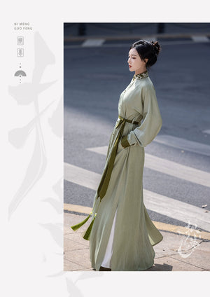 Introducing our New Chinese Style Everyday Stand-Up Collar Dress Shirt Long Skirt and Hanfu Women's Green Daily Long Gown Wrap Skirt. Explore our collection of Song Dynasty-inspired clothing, including shirts and skirts. Embrace the timeless elegance of Hanfu fashion with shades of pink, red, and green. Elevate your wardrobe with regal princess-inspired dresses and modern twists on traditional attire. Shop now and immerse yourself in the rich heritage of Chinese culture.