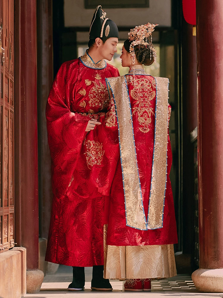 Ming-made Han-style wedding clothes, men's and women's couples' suits