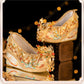 Champagne Golden Bride Chinese Wedding Shoes