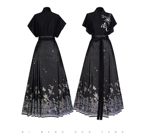 Discover a black modern hanfu with elegant hanfu sleeves, a stylish hanfu jacket, and timeless charm. Perfect for princess hanfu dress, fairy hanfu dress, or casual hanfu, it suits every hanfu woman. Pair with a hanfu shirt or wear it as a modern hanfu dress. Inspired by Ming Dynasty hanfu, it’s ideal for hanfu cosplay or as a cozy winter hanfu. Visit our hanfu shop for the best modernised hanfu and authentic blue hanfu.