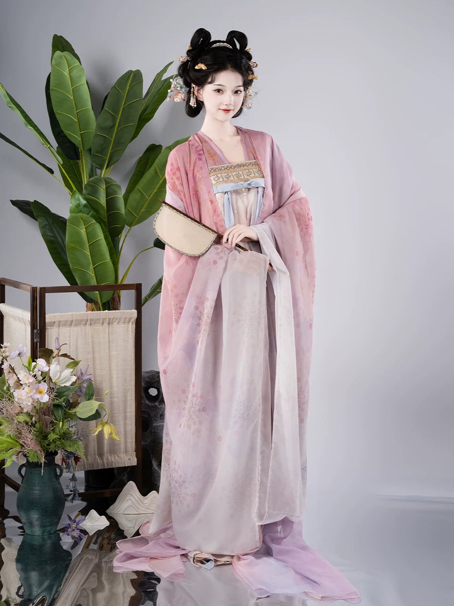 [Yuze] Hanfu Dunhuang Tang made of thin chest-length skirt, torn skirt, spring and summer set of silk