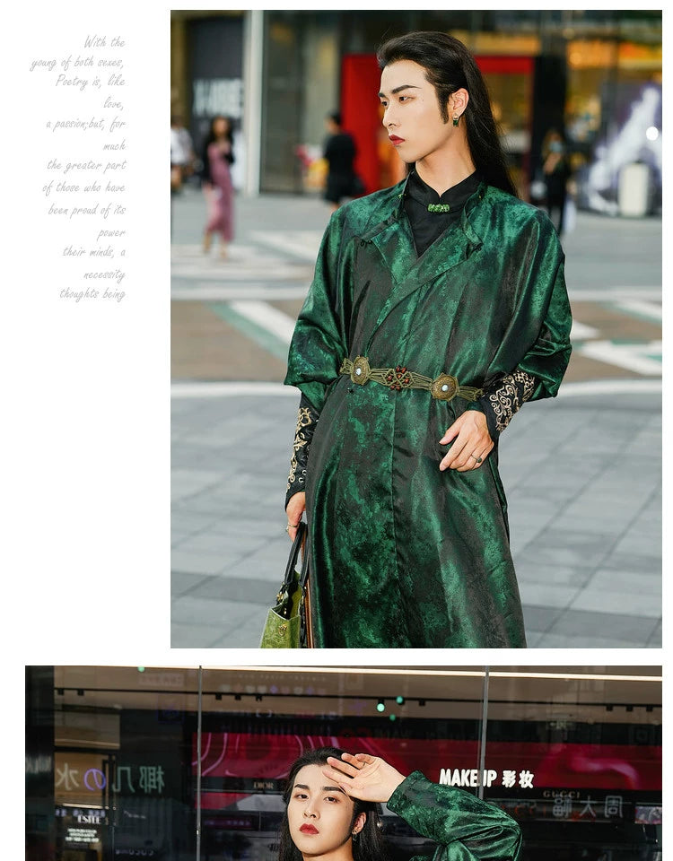 Tang round neck robe Hanfu spring and summer men's and women's round neck robe