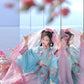 Flowers fly into dreams, Warring States robe embroidery fairy spring and summer Hanfu