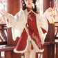 Ode to Longchun Chinese Style Long Cloak Improved Han Element New Year Red New Year's Cloak Long Sleeve Dress