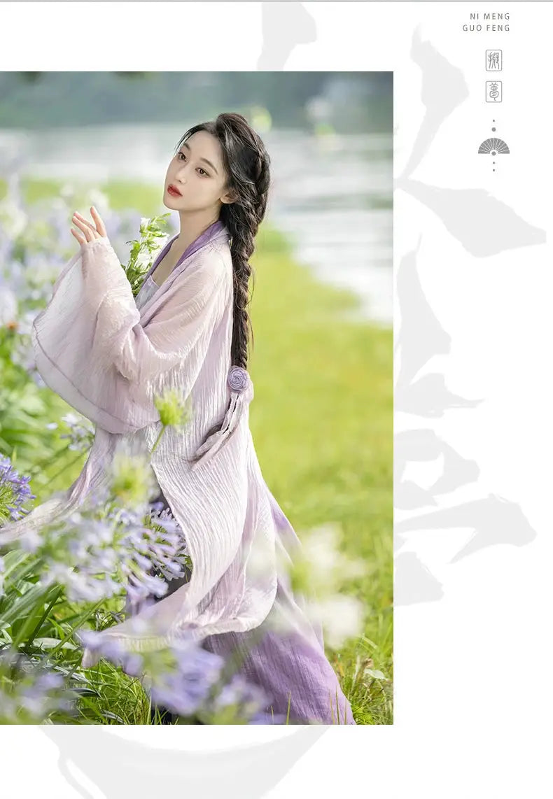 This purple hanfu coat features hanfu sleeves and a hanfu modern design inspired by Song Dynasty hanfu. Perfect for pairing with a princess hanfu dress, hanfu shirt, or modern Chinese New Year clothes, it blends traditional chinese clothing patterns with style. Loved by hanfu woman and hanfu female fans, it’s available on Chinese clothing brands online, best Chinese designer clothing websites, and in demarzo Chinese clothing collections.