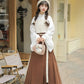 This brown modern hanfu blends tradition and style with hanfu sleeves, a chic hanfu jacket, and elegant hanfu patterns. Perfect as a princess hanfu dress, fairy hanfu dress, or casual hanfu, it’s ideal for hanfu cosplay or everyday wear. Inspired by Ming Dynasty hanfu, this modern hanfu dress suits hanfu women for any occasion. Looking for winter hanfu or wondering where to buy hanfu? Visit our hanfu shop for the best green hanfu and modernised hanfu designs.