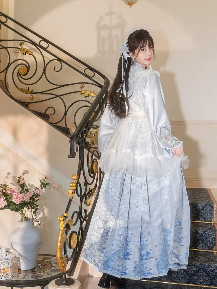 Hymn of the Sea Ming Hanfu Mamian skirt and cloud collar product photo 3
