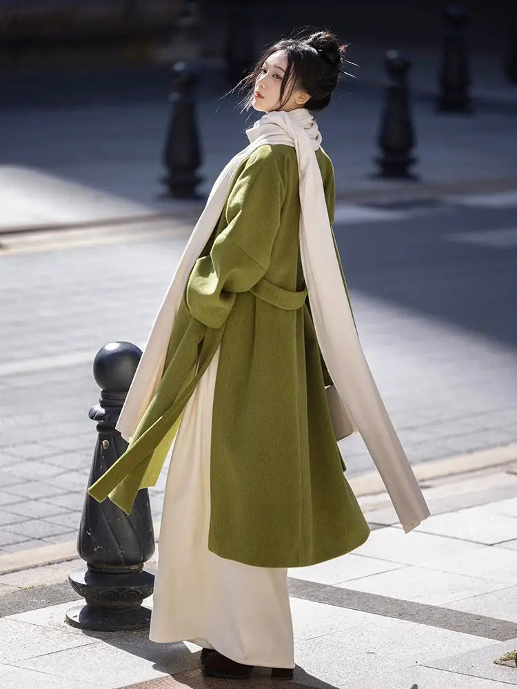 Green coat Zi autumn and winter Song pants daily commuter Hanfu