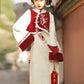 autumn and winter lolita spring dawn Chinese style short vest new year red robe long sleeve op cheongsam dress