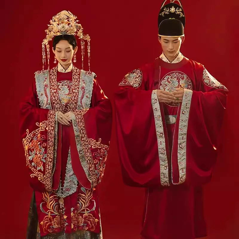 Ming Style Wedding Dress Couple Set Improved Han Style Wedding Dress Tang Style Formal Dress Xiuhe Dress Wedding Dress Han Style Phoenix Crown