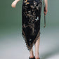 Incense two-piece set | Chinese summer thin velvet neck coat summer Cheongsam Dress