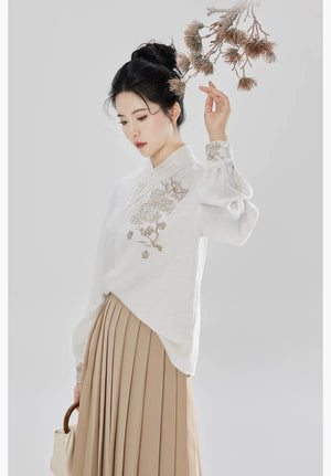 Songyu modern Hanfu floral shirt Song pants and skirt product photo 10