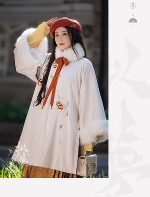Orange modern hanfu dress for women, inspired by traditional Song Dynasty style and crafted from luxurious silk. This versatile hanfu includes a coordinating coat or jacket, making it ideal for winter wear, Chinese New Year celebrations, or casual outings. Suitable for events such as graduations and cosplay, this hanfu blends classic Chinese elegance with contemporary fashion, perfect for anyone looking for where to buy hanfu or shop authentic hanfu for sale. Available at our online hanfu shop, offering opt