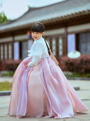 Family Matching Hanbok – Palace Style Purple&Pink Korean Ethnic Outfit for Parent & Child - Yandan_Hanfu