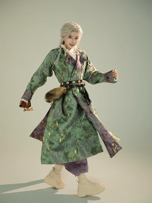 “Perilla Leaf” – Reversible Tang-Style Hanfu Robe | Unisex Round-Collar Design - Yandan_Hanfu