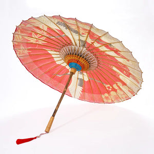 Pure red chinese traditional wedding umbrella intangible cultural heritage oil paper umbrella