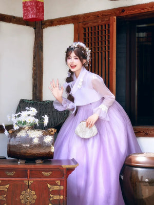 Purple Princess Hanbok Palace Dress – Korean Traditional Gown for Women’s Event，Weddings, Photoshoots & Performances - Yandan_Hanfu