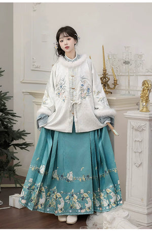Snow baby ming hanfu winter round neck bijia and horse face skirt set

