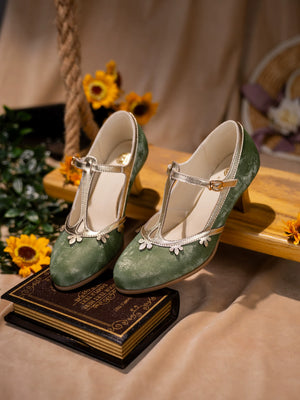 Temperament wine glass heel shoes beautiful not tired feet retro republic of china cheongsam mary jane t belt 6cm

