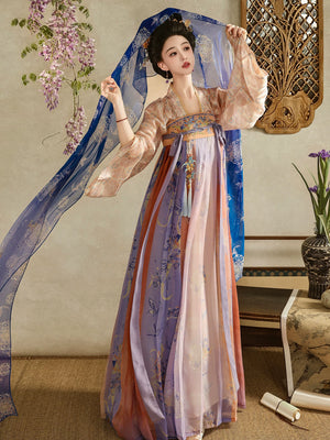  The prosperous tang dynasty is a dream original tang dynasty hanfu women chest length skirt restoration wind fairy air fluttering new summer front view