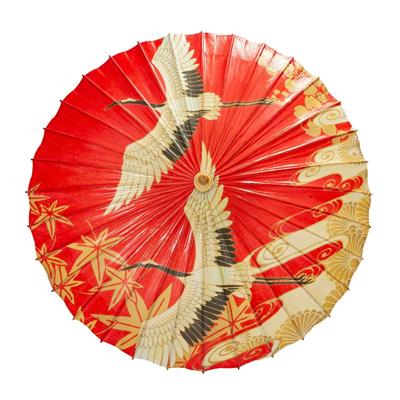 Traditional chinese wedding oil paper umbrella pure red intangible cultural heritage