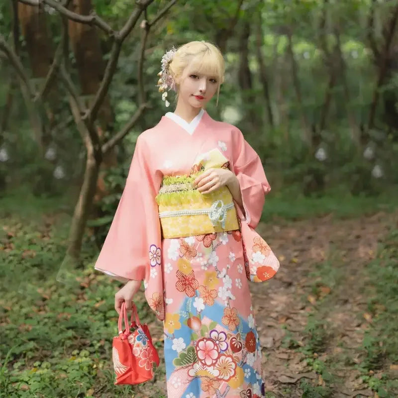 Traditional formal Japanese kimono women's visiting kimono set travel Japanese wedding dress - Yandan_Hanfu
