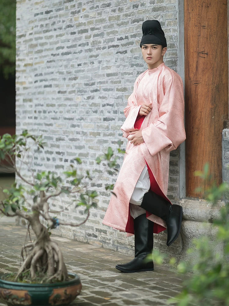 Unisex tang dynasty liuhe boots black leather hanfu boots for men and women wear