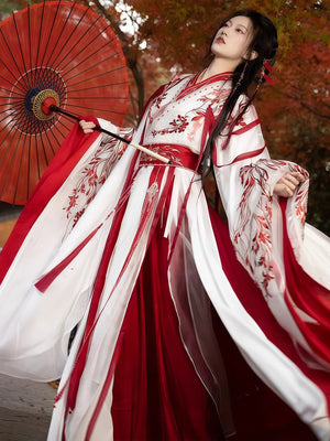  Wei jinfeng large sleeve hanfu xianxia style heavy embroidery beaded set