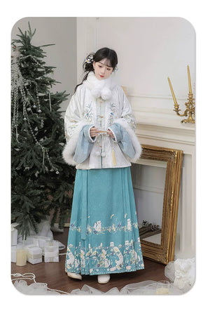Winter horse face skirt set snow baby ming dynasty round neck bijia hanfu

