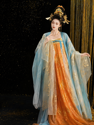 Women plus size tang dynasty hanfu set lightweight summer chinese traditional costume for curvy women front view