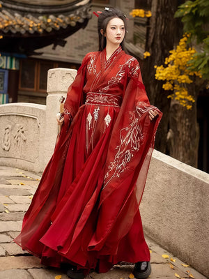 Xianxia heavy embroidery hanfu set wei jinfeng beaded large sleeve shirt