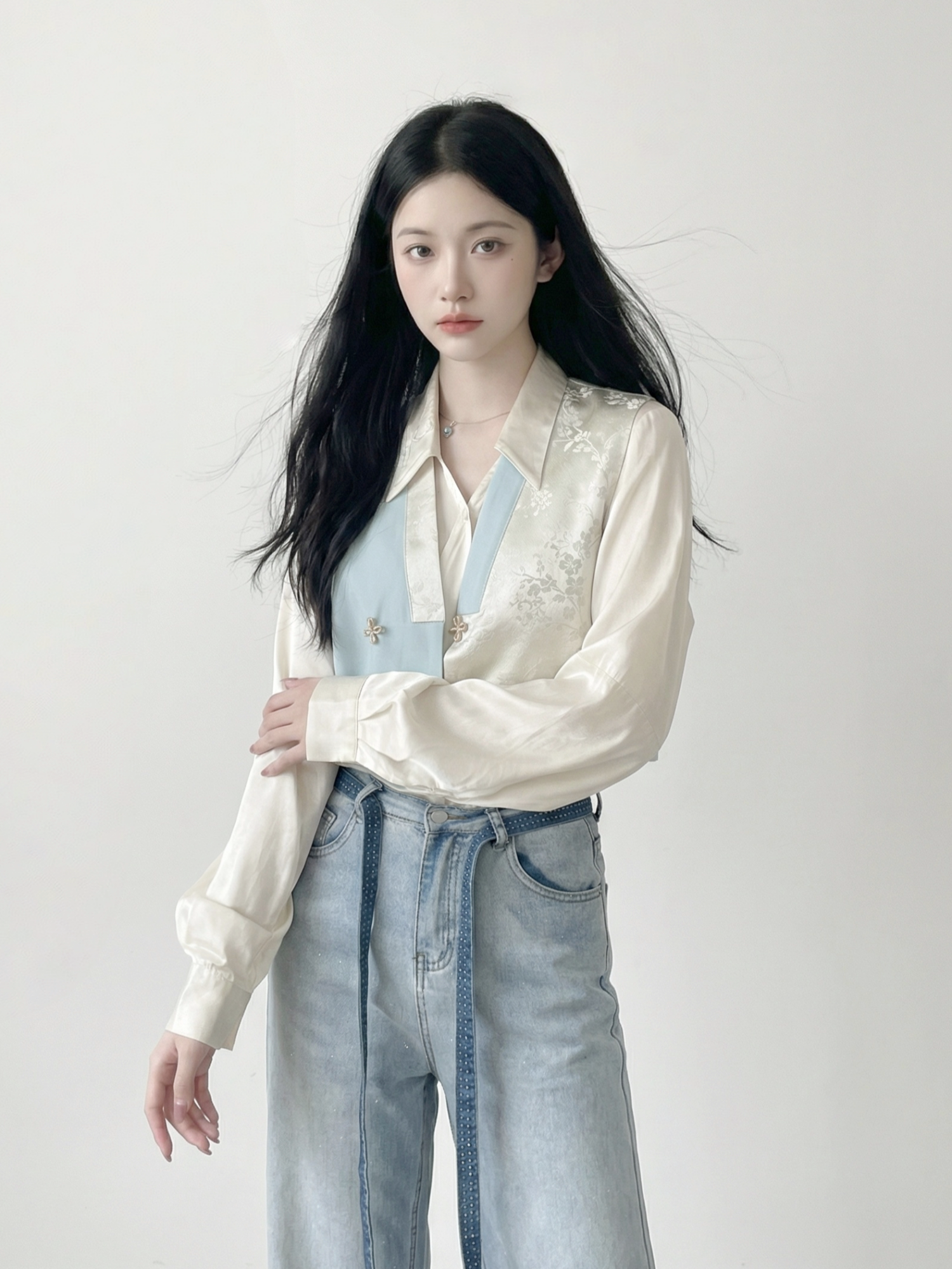  Xiaolushui tang inspired hanfu vest and shirt collection new chinese style daily wear for women front view with elegant layering