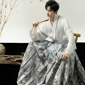 Zhaohua fu hanfu men antique original new chinese pair top weaving gold horse dress men and girls