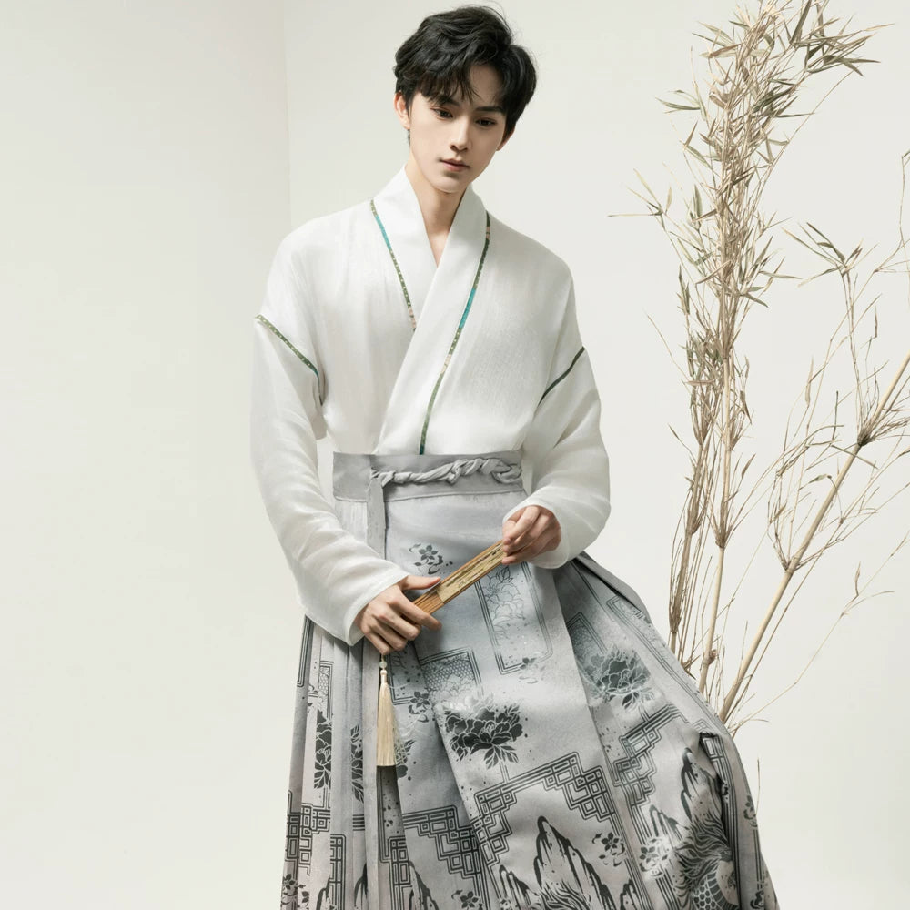 Zhaohua fu men and girls hanfu antique original new chinese pair top weaving gold horse dress