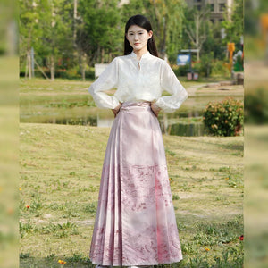 Zuiyuduo heavy embroidery shirt new chinese stand up collar original flowering daily versatile summer top