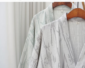 Crossover front closure detail of the New Chinese style cotton robe
